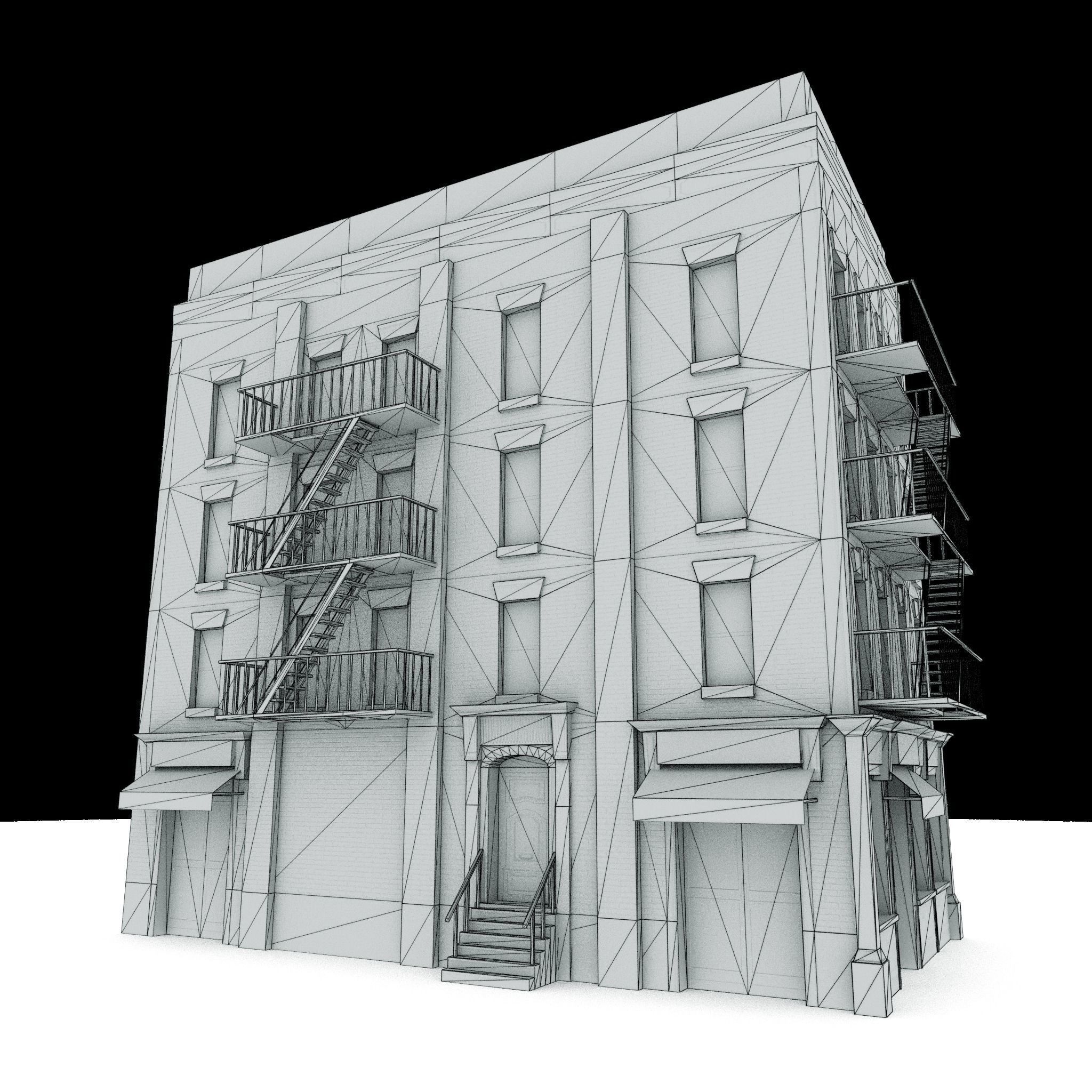Nyc Building 02 Type 1 Low-poly 3D model_5