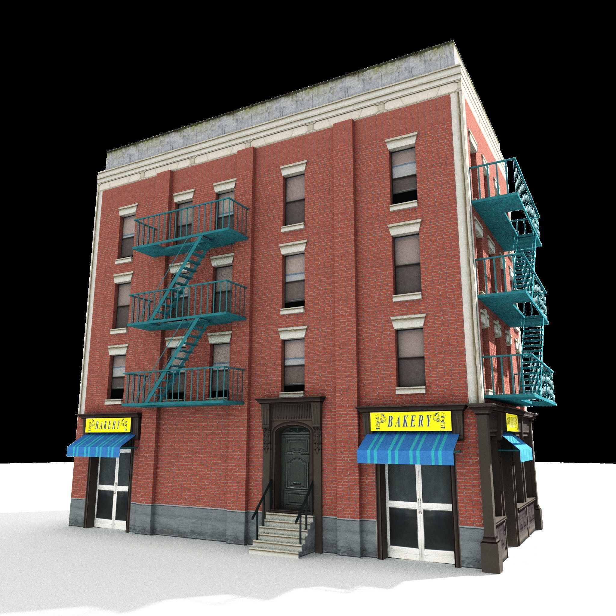 Nyc Building 02 Type 1 Low-poly 3D model_3