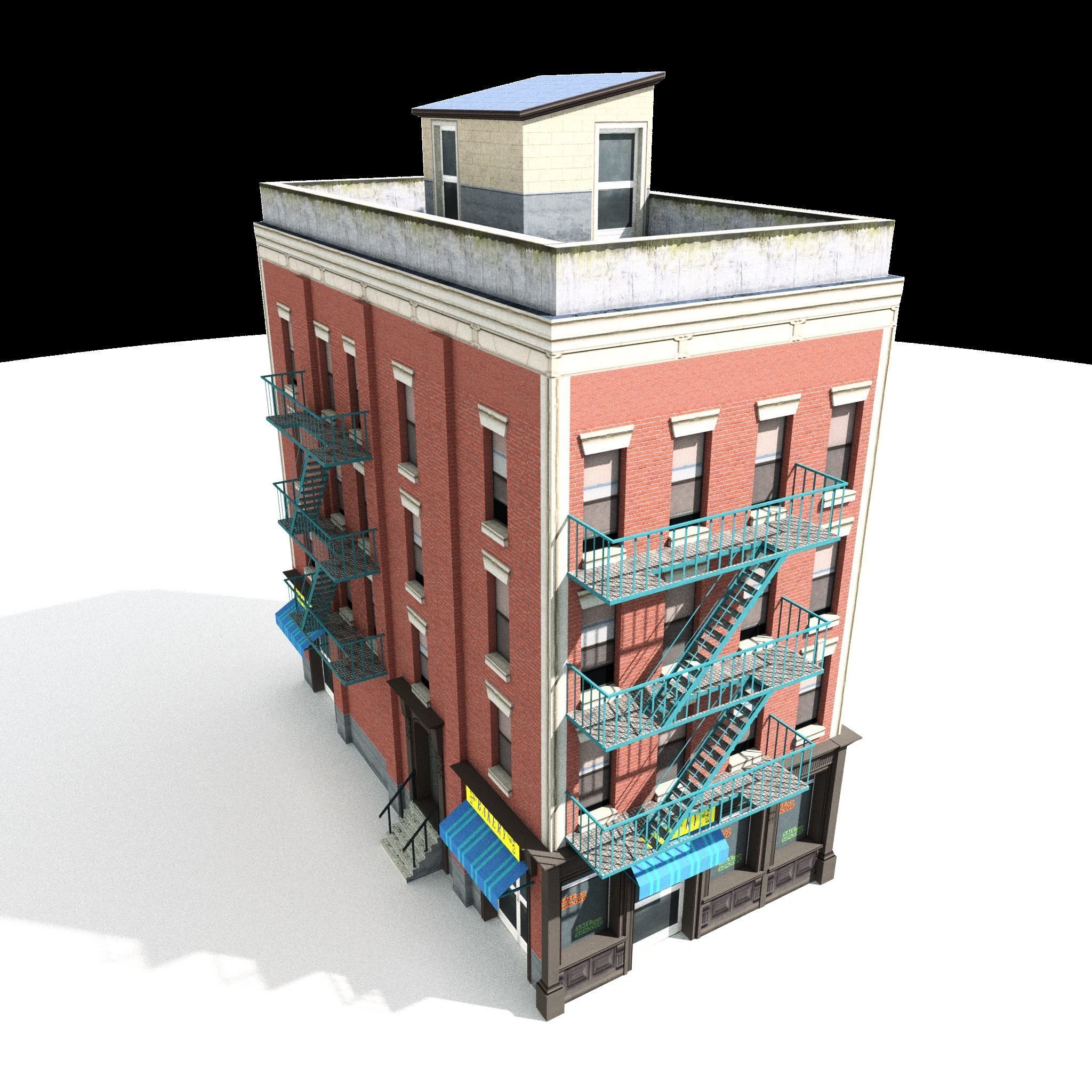 Nyc Building 02 Type 1 Low-poly 3D model_6