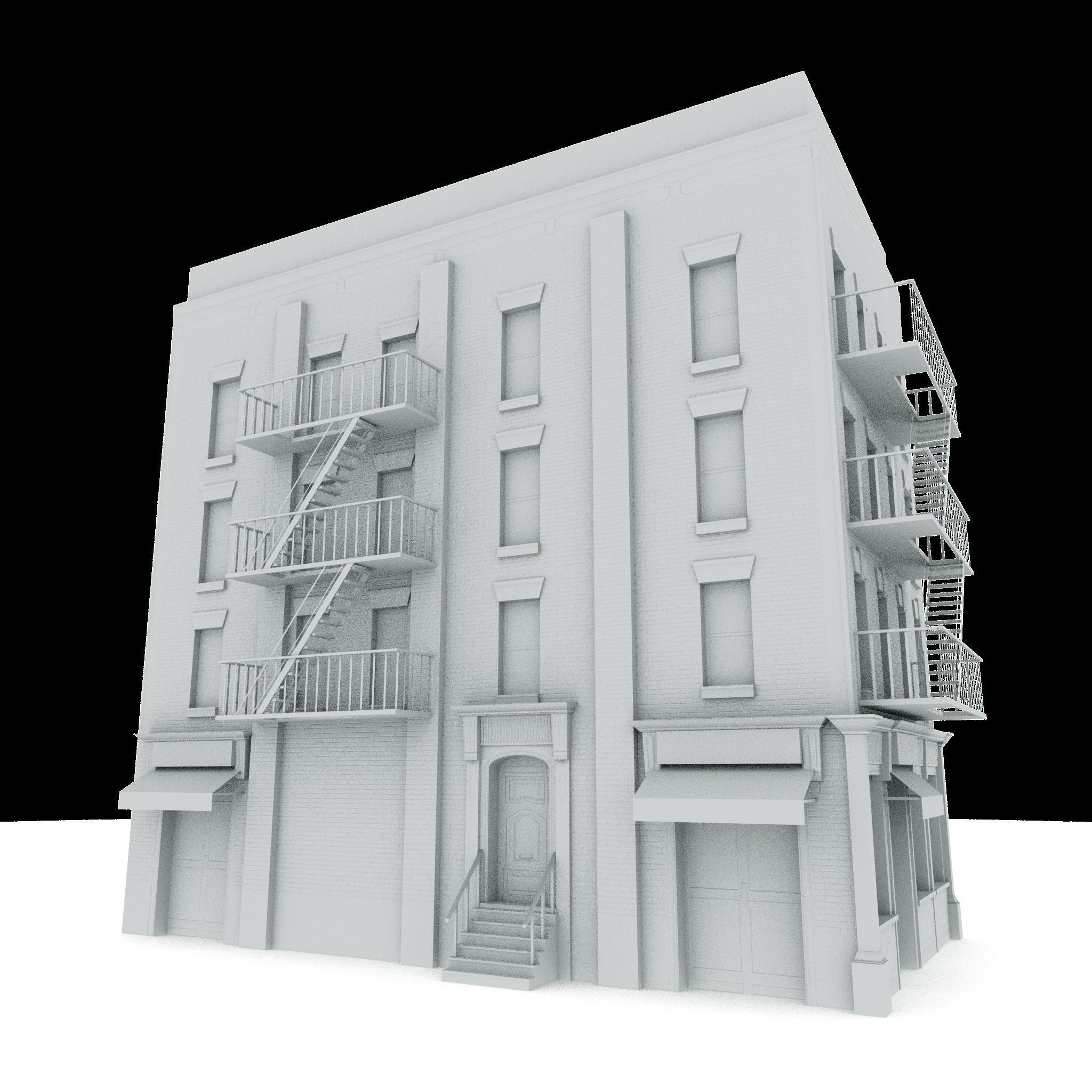Nyc Building 02 Type 1 Low-poly 3D model_4