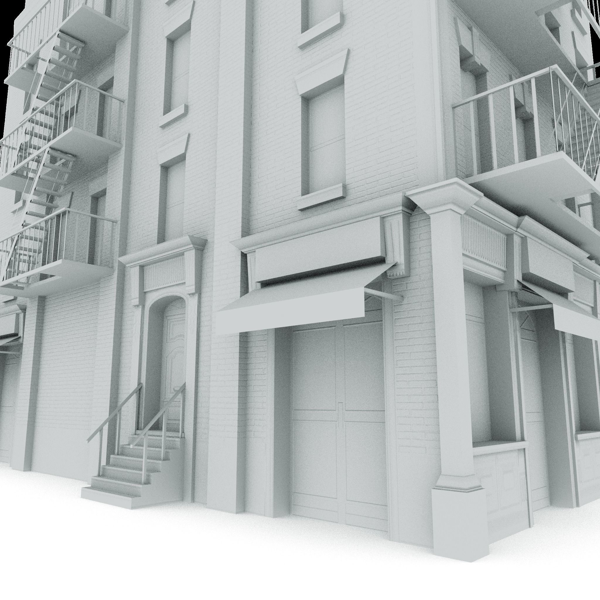 Nyc Building 02 Type 1 Low-poly 3D model_10
