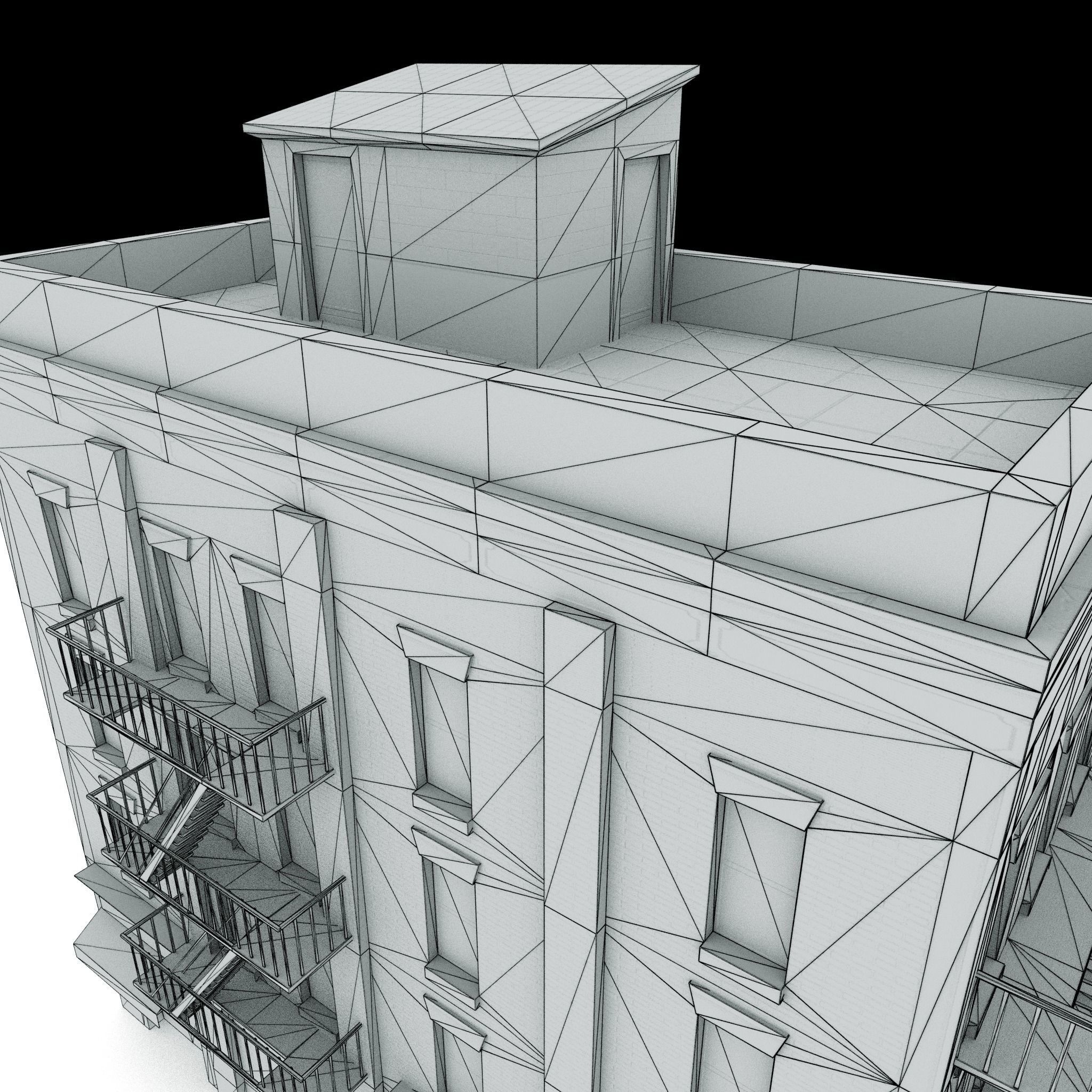 Nyc Building 02 Type 1 Low-poly 3D model_14