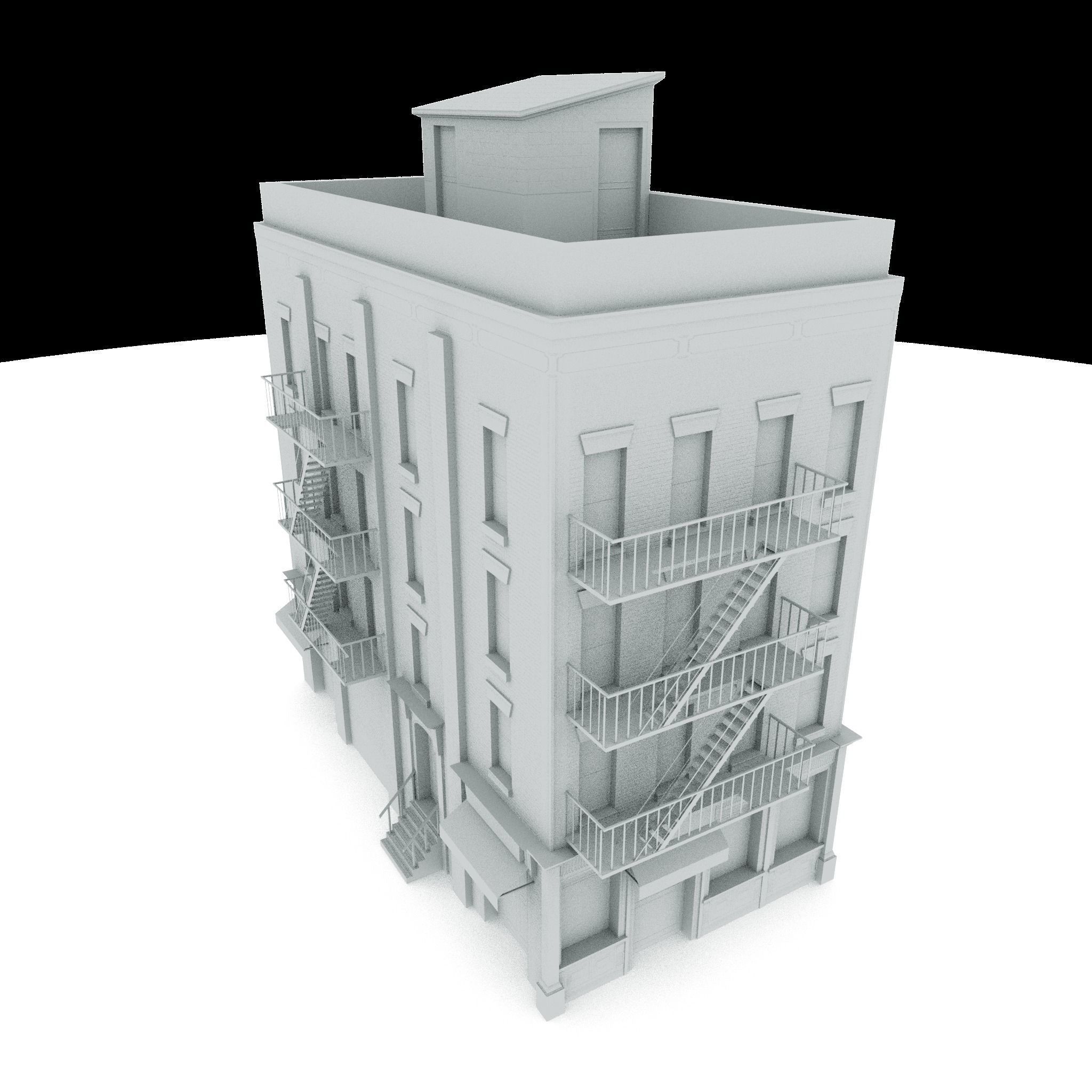 Nyc Building 02 Type 1 Low-poly 3D model_7