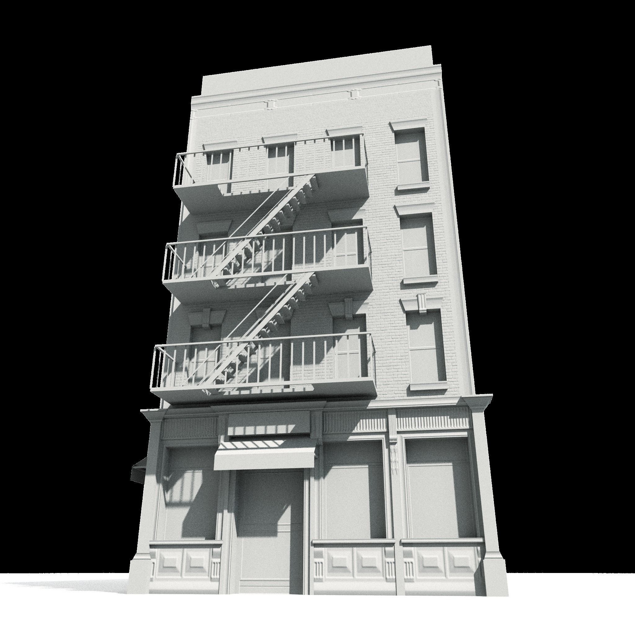 Nyc Building 02 Type 1 Low-poly 3D model_16