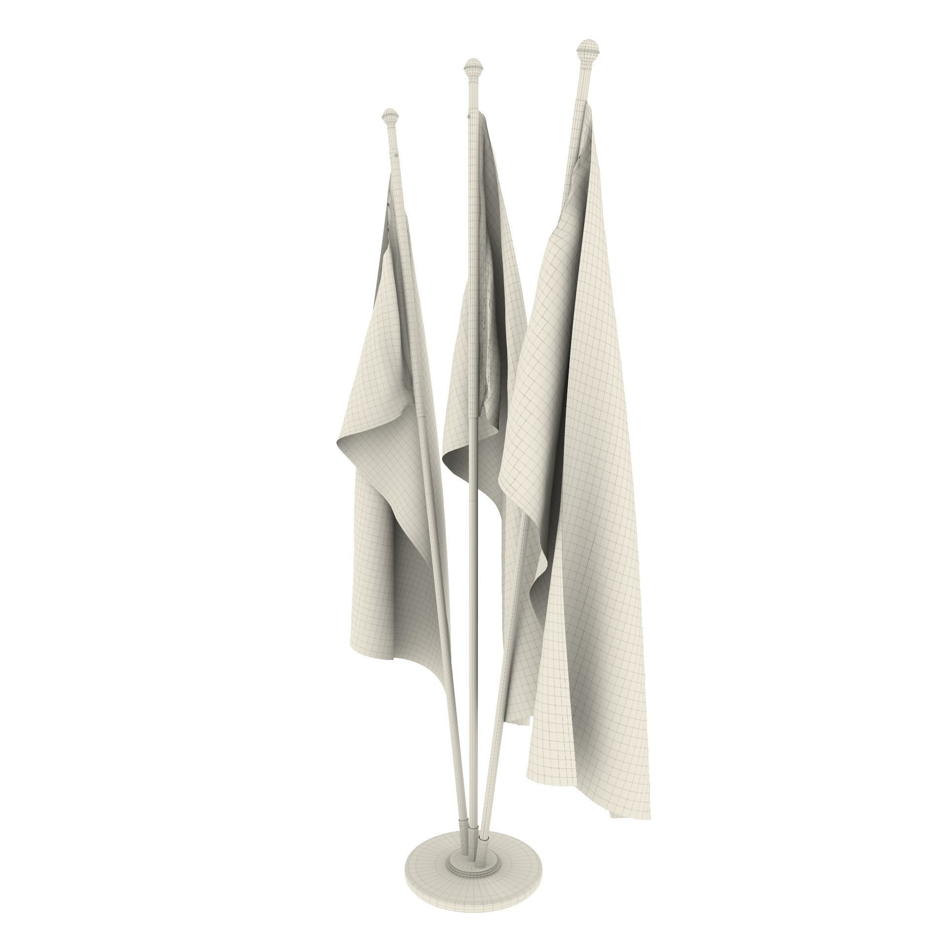 Bahrain Flag Pack 3D model_4