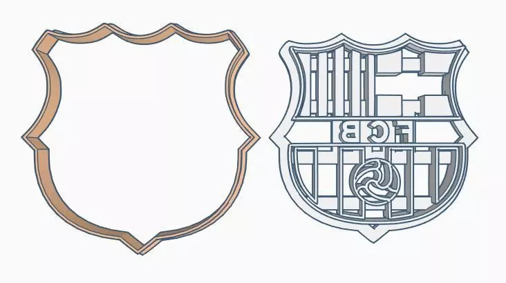 FCB Barcelona shield Cookie Cutter Set  3D print model_0