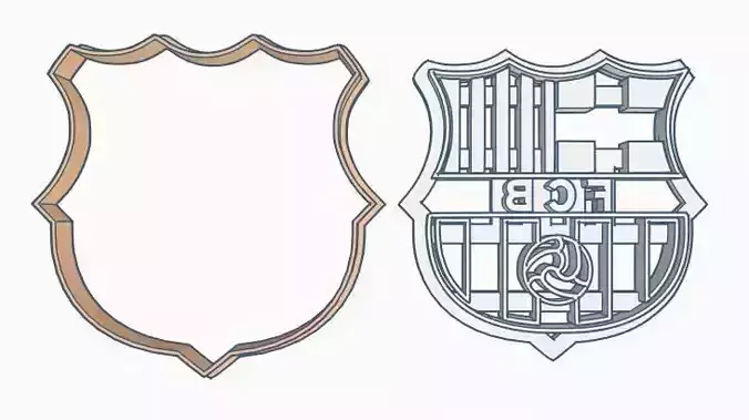 FCB Barcelona shield Cookie Cutter Set  3D print model