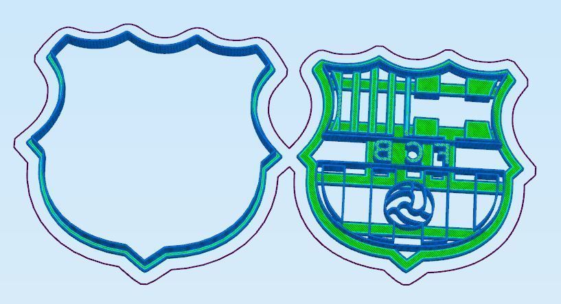 FCB Barcelona shield Cookie Cutter Set  3D print model_1