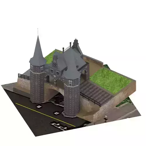 Waterport model game ready castle in netherlands Low-poly 3D model