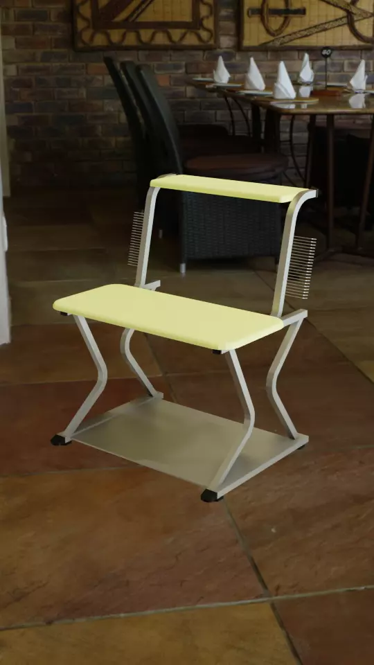 desktop bench in restaurant Low-poly 3D model