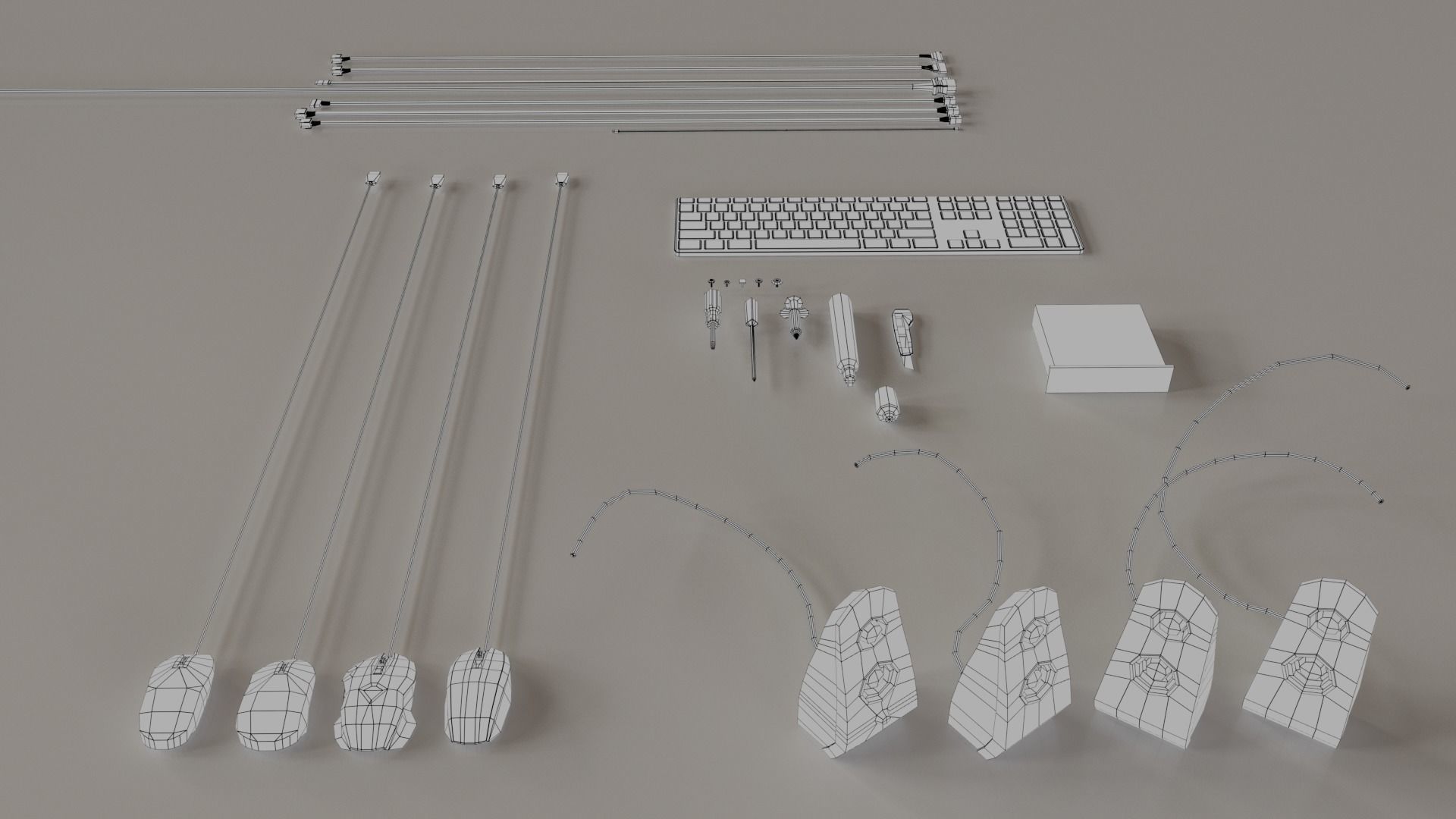 Computer parts Bundle 1 FREE Free low-poly 3D model_1