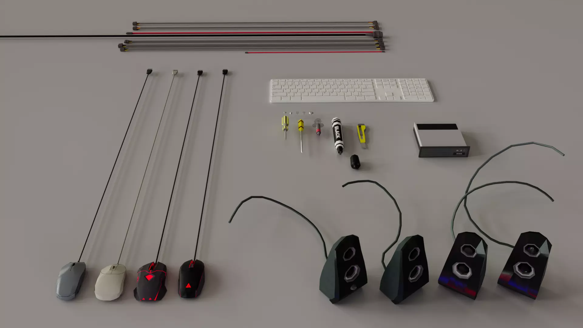 Computer parts Bundle 1 FREE Free low-poly 3D model_0