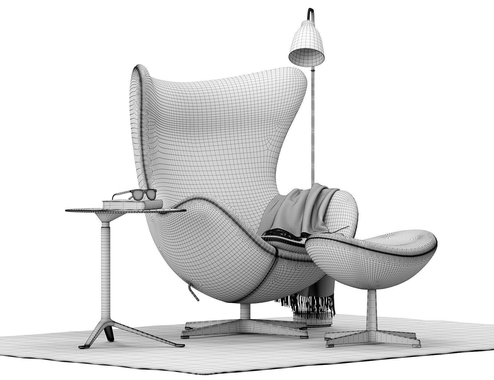  Egg lounge chair  3D model_15