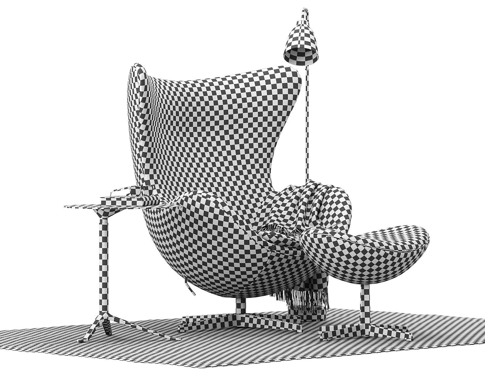  Egg lounge chair  3D model_16