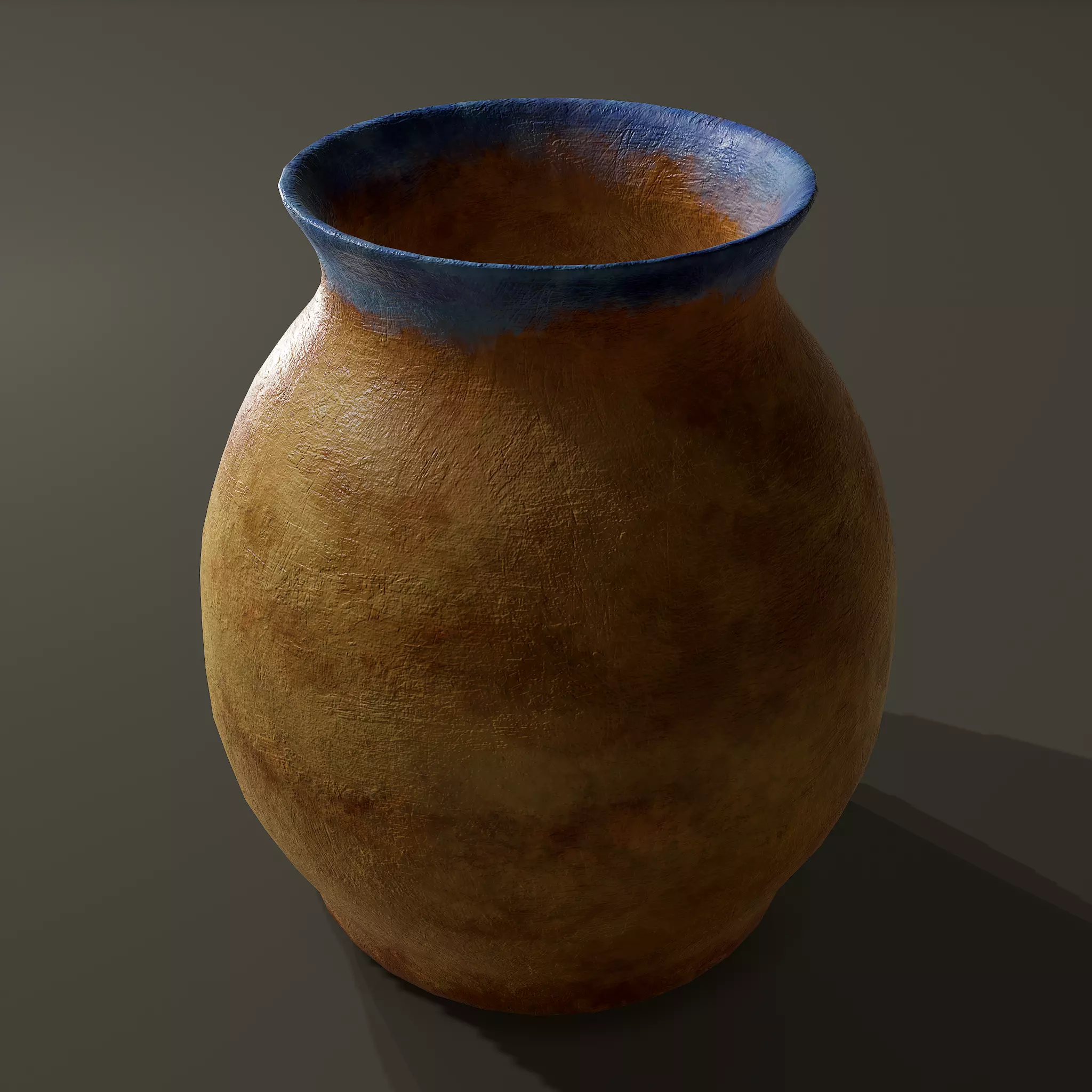 Ancient Terracotta Jar Low-poly 3D model_0