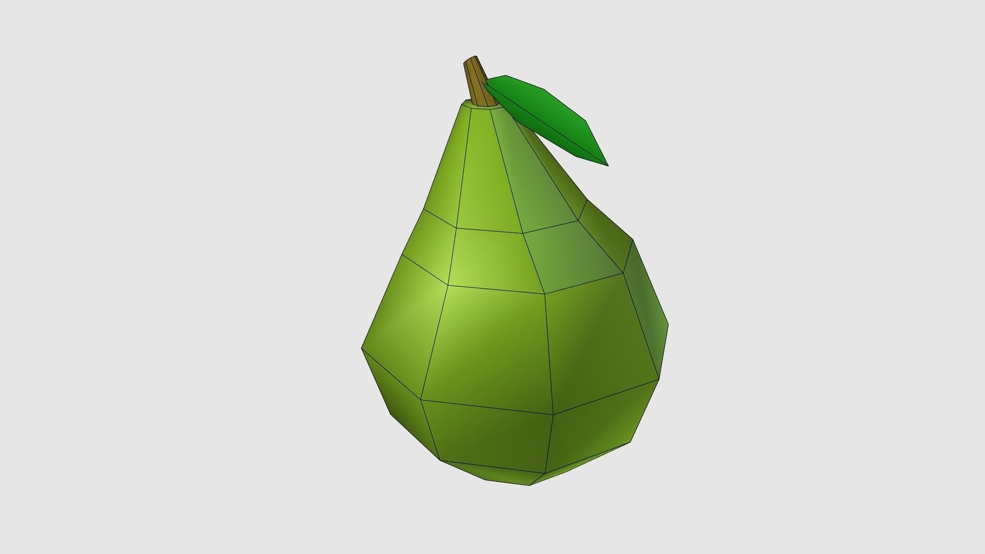 Low Poly Pear polygonal Low-poly 3D model_7