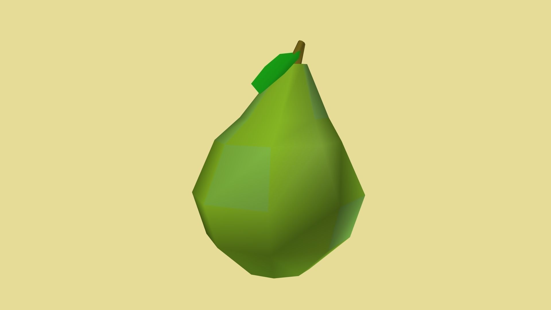 Low Poly Pear polygonal Low-poly 3D model_6