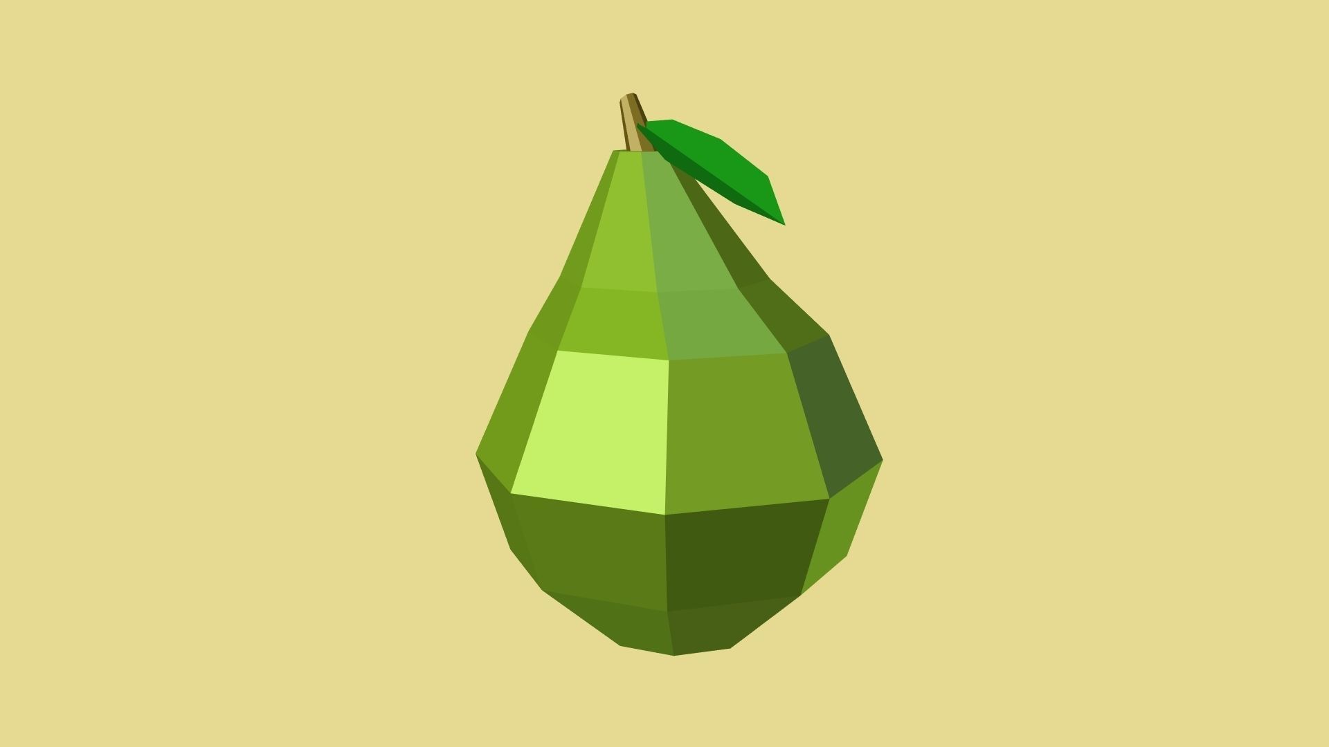 Low Poly Pear polygonal Low-poly 3D model_2
