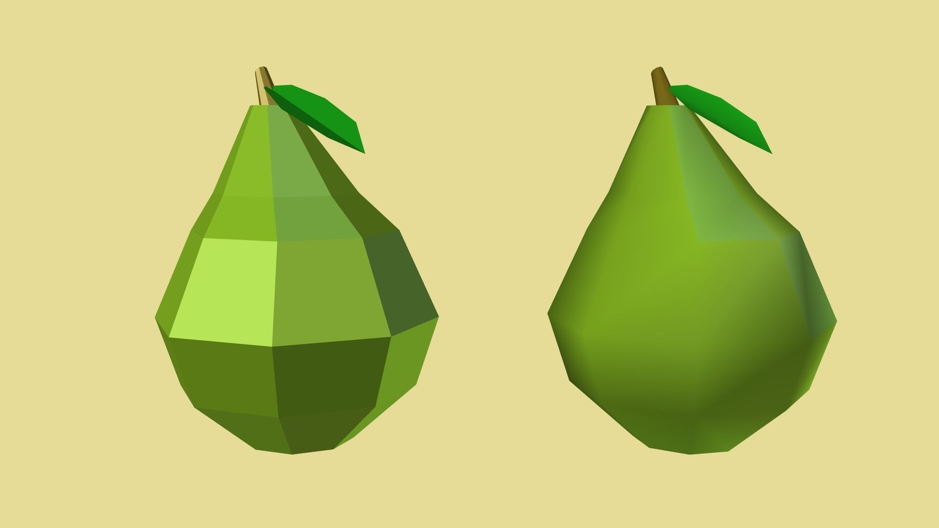 Low Poly Pear polygonal Low-poly 3D model_1