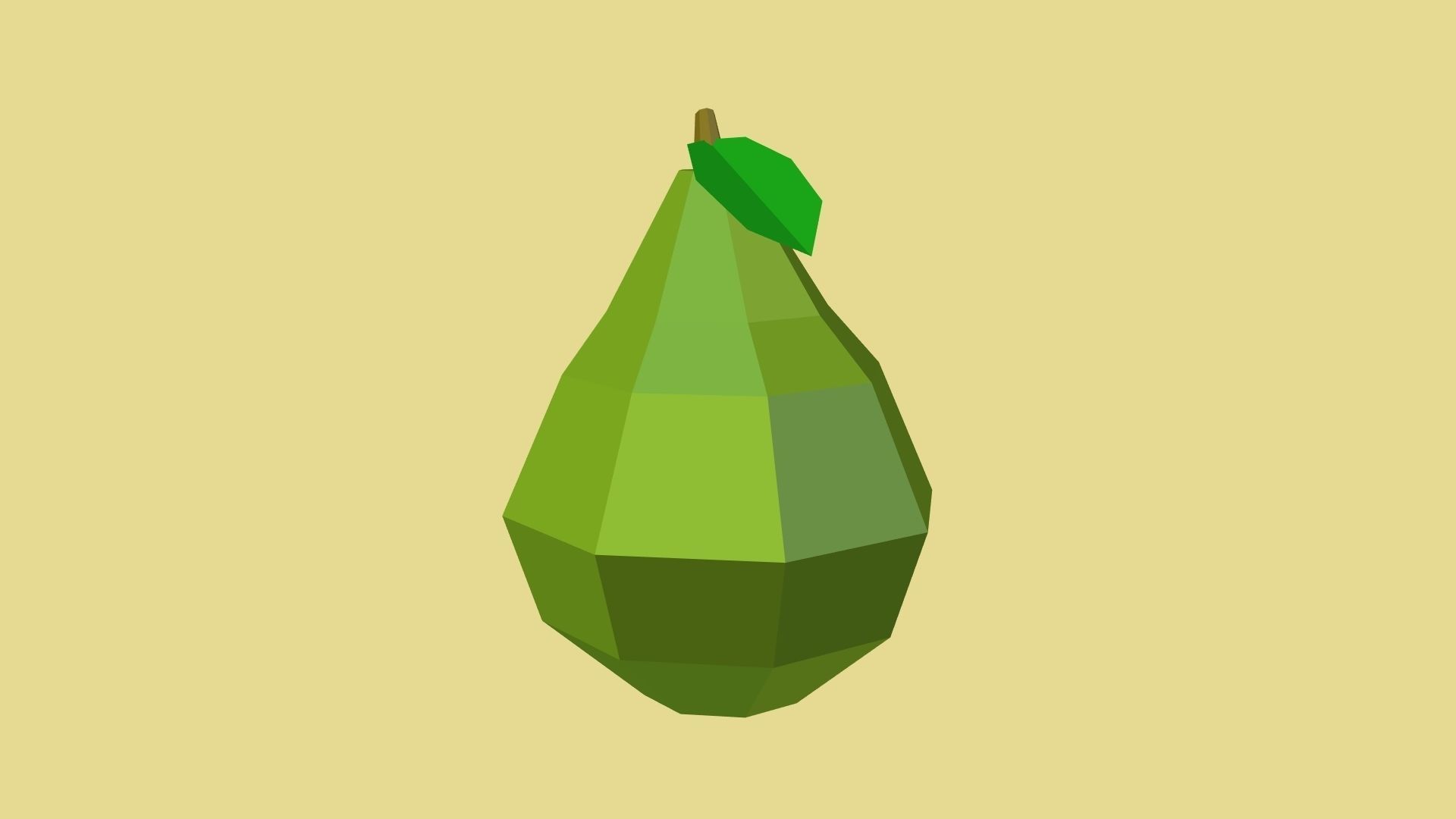 Low Poly Pear polygonal Low-poly 3D model_3