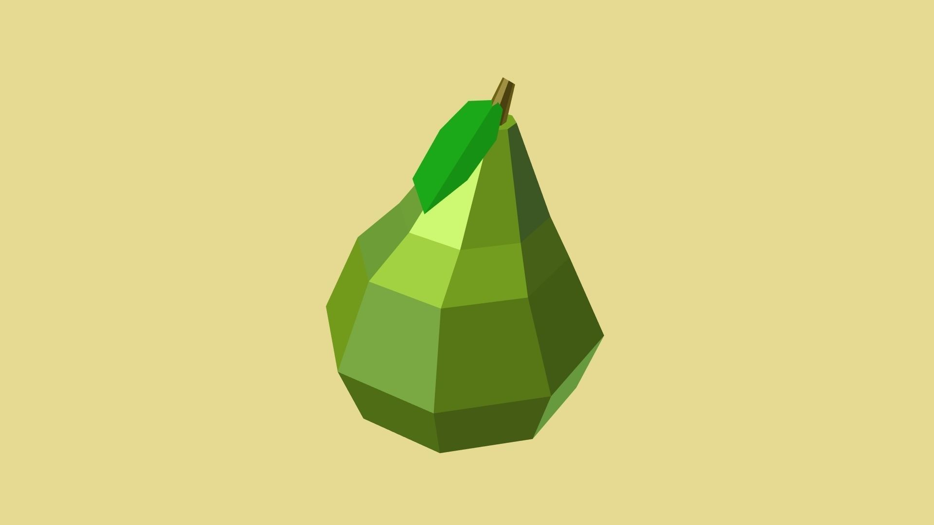 Low Poly Pear polygonal Low-poly 3D model_4