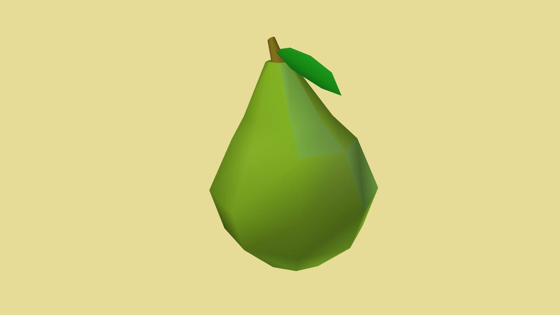 Low Poly Pear polygonal Low-poly 3D model_5