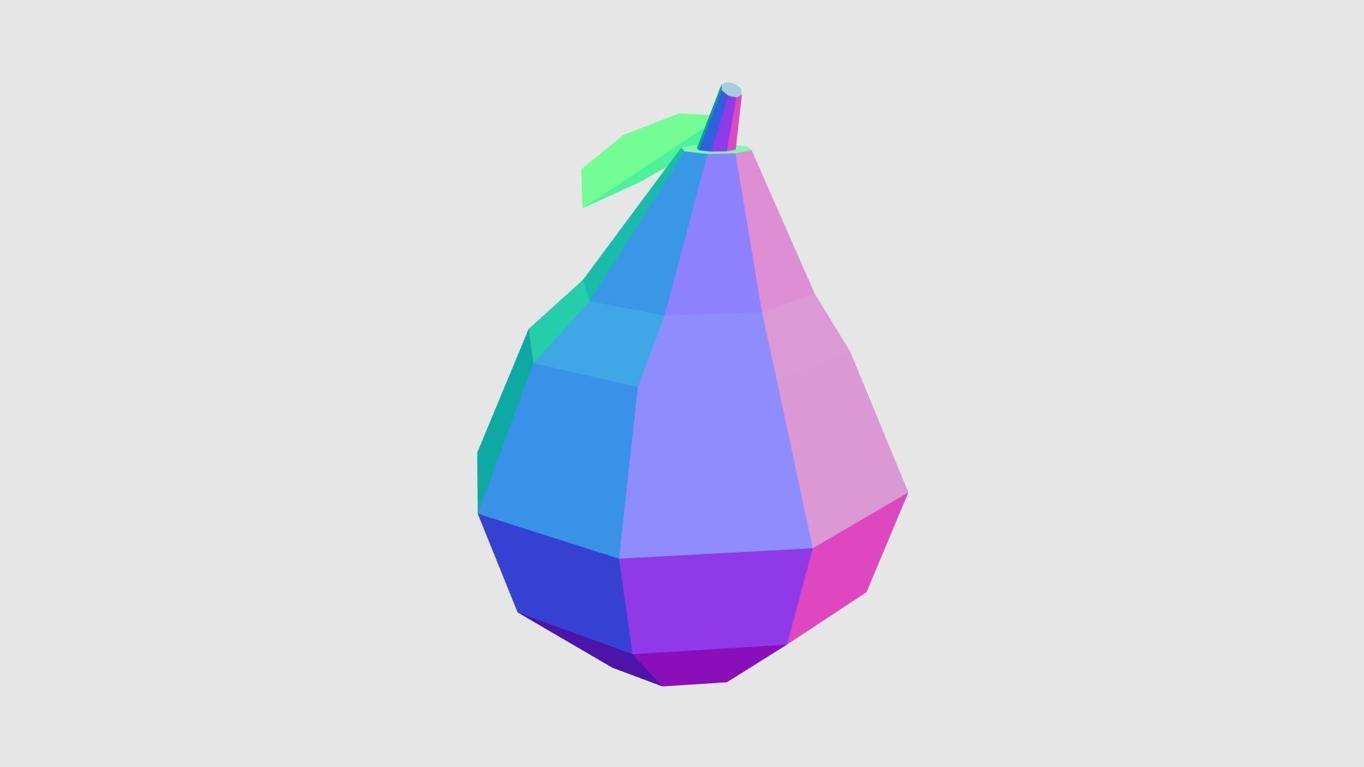 Low Poly Pear polygonal Low-poly 3D model_9