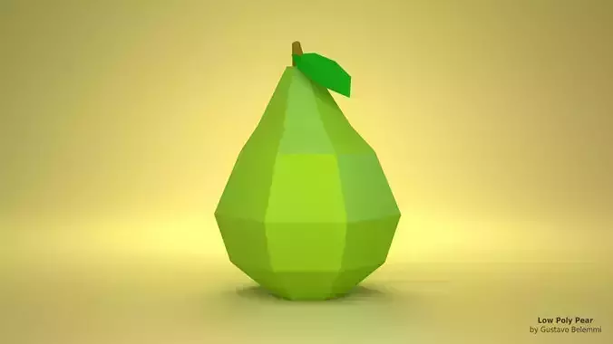 Low Poly Pear polygonal