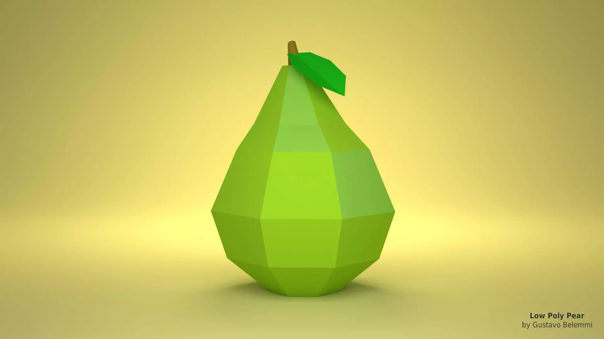 Low Poly Pear polygonal Low-poly 3D model_0