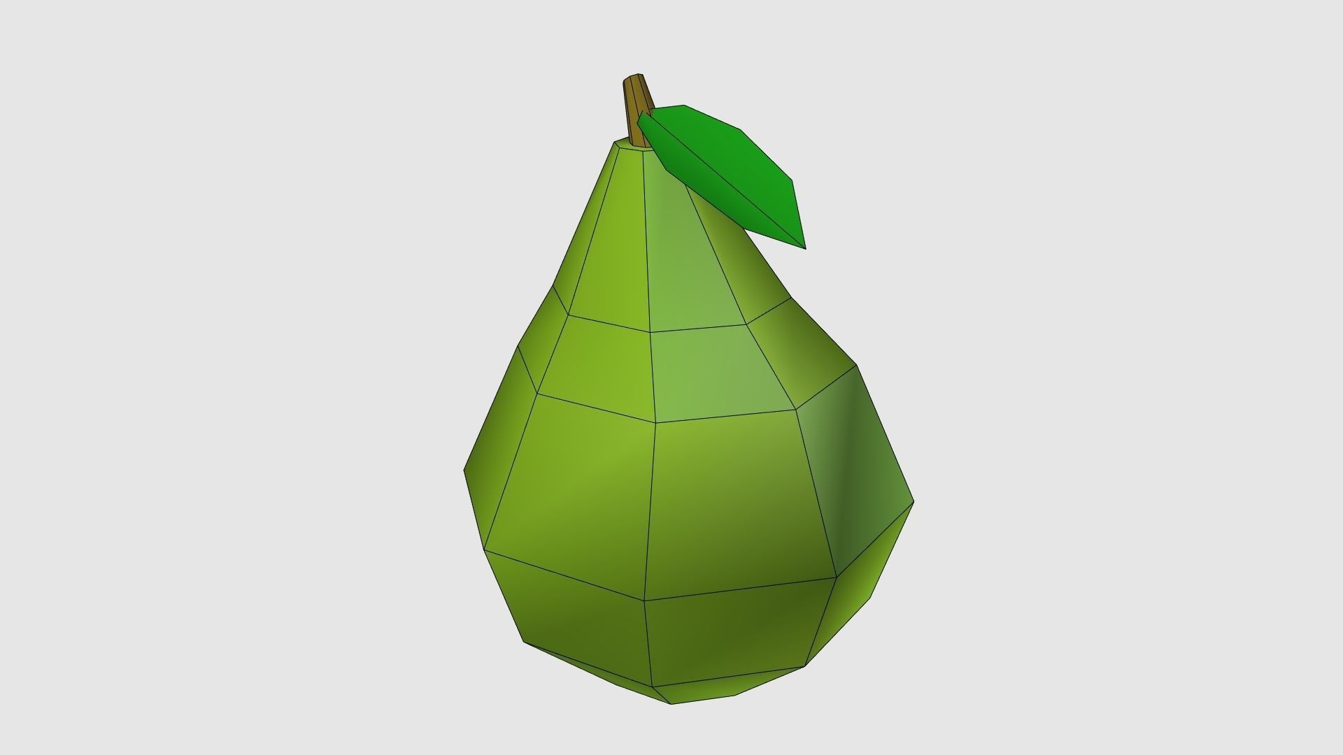 Low Poly Pear polygonal Low-poly 3D model_8