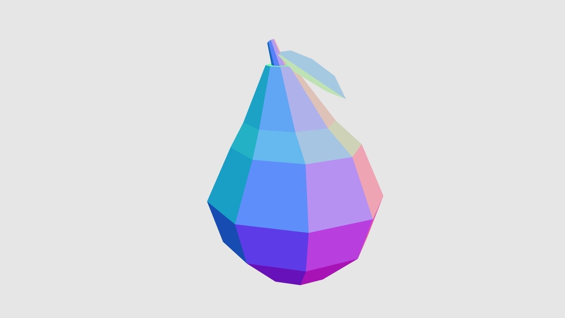 Low Poly Pear polygonal Low-poly 3D model_10