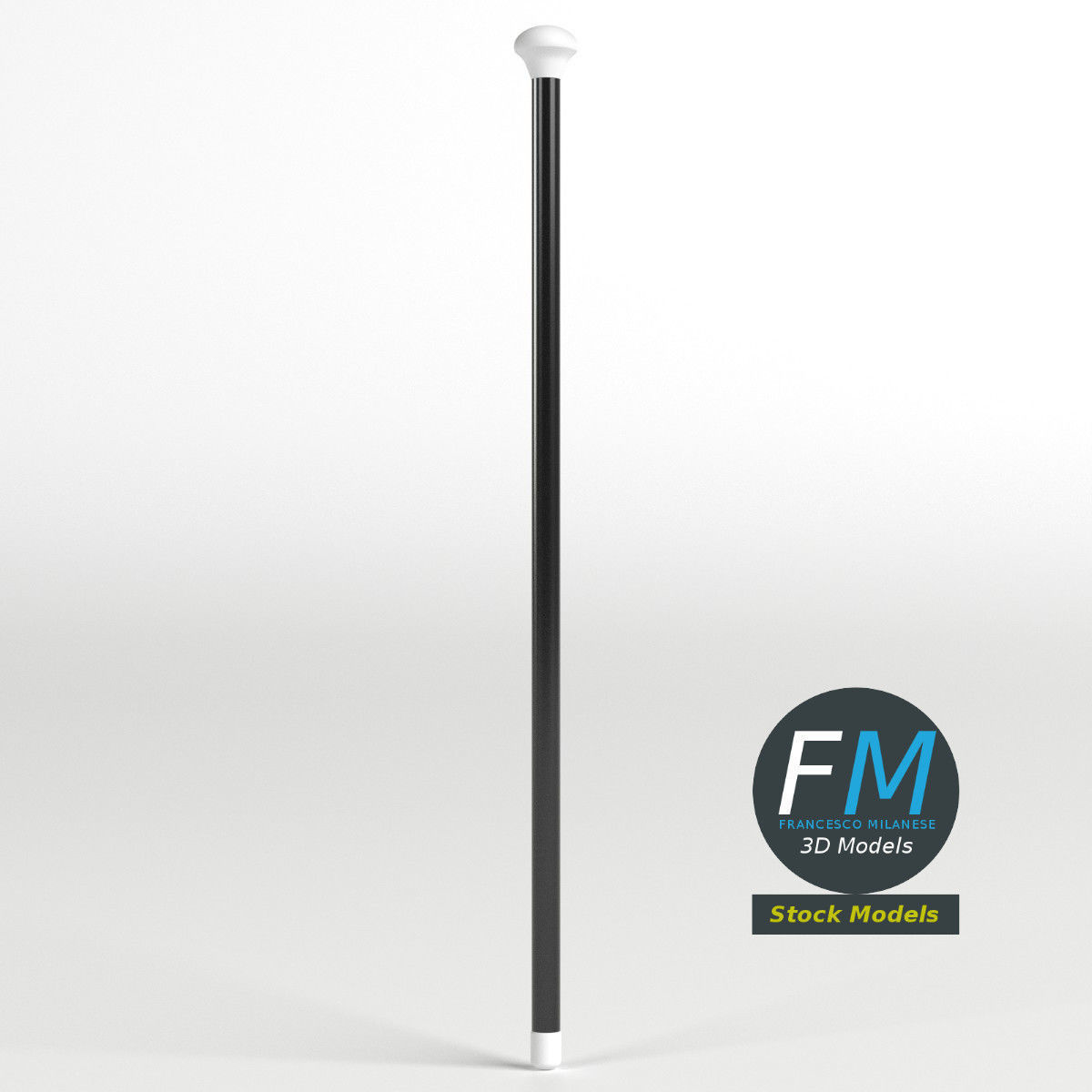 Cabaret dance cane stick 3D model_3