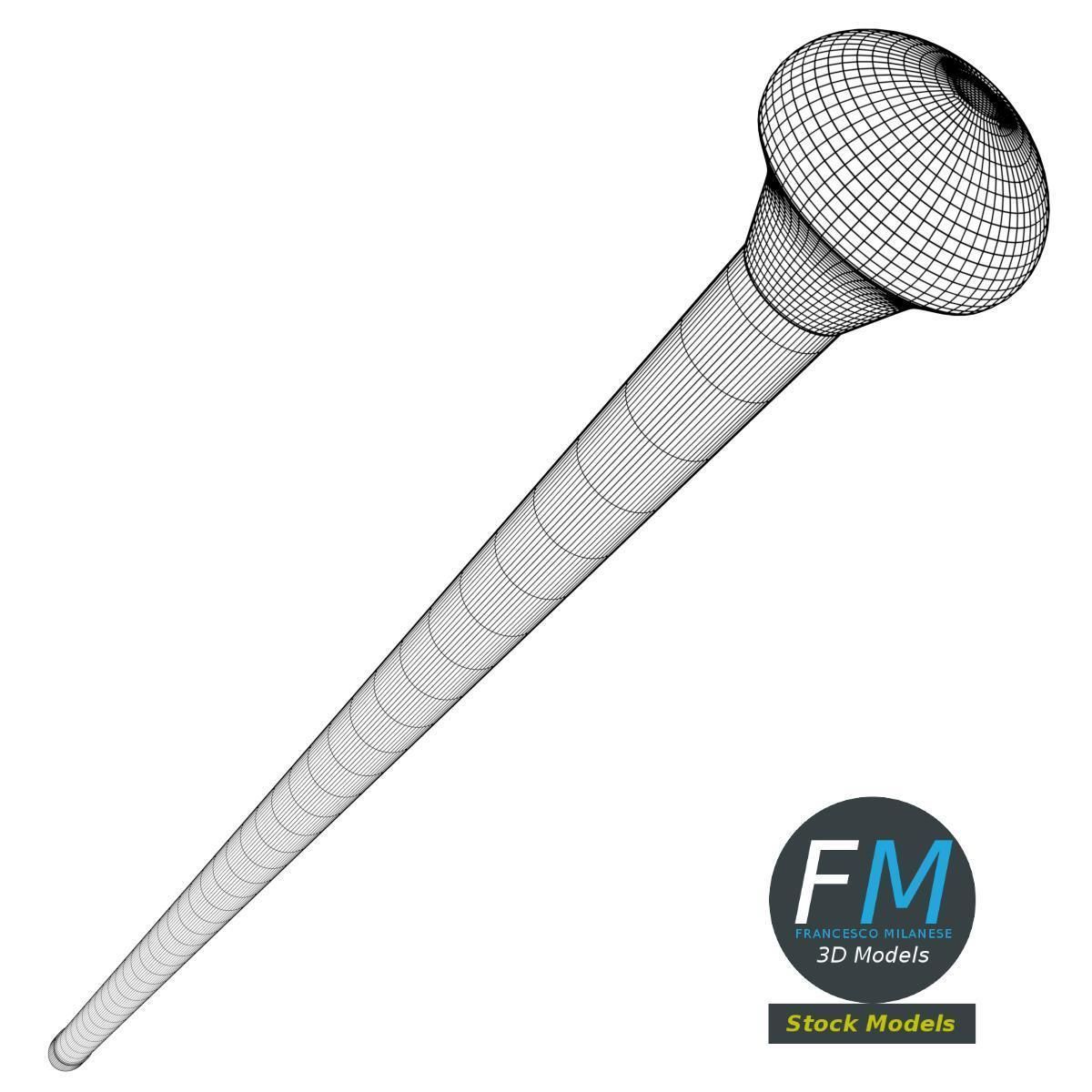 Cabaret dance cane stick 3D model_7