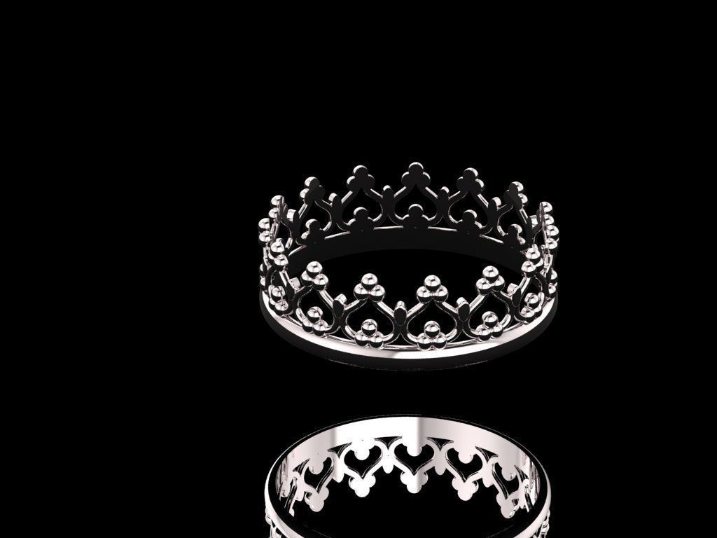 Crown Ring 02 3D print model_4