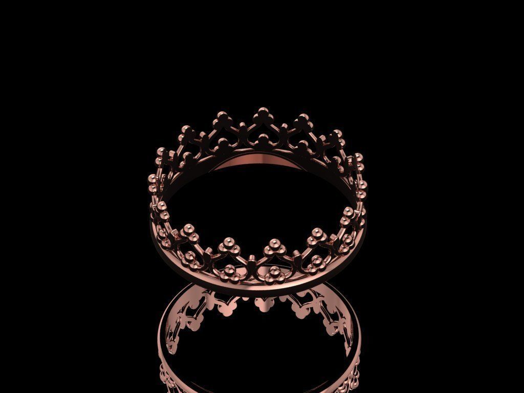 Crown Ring 02 3D print model_3