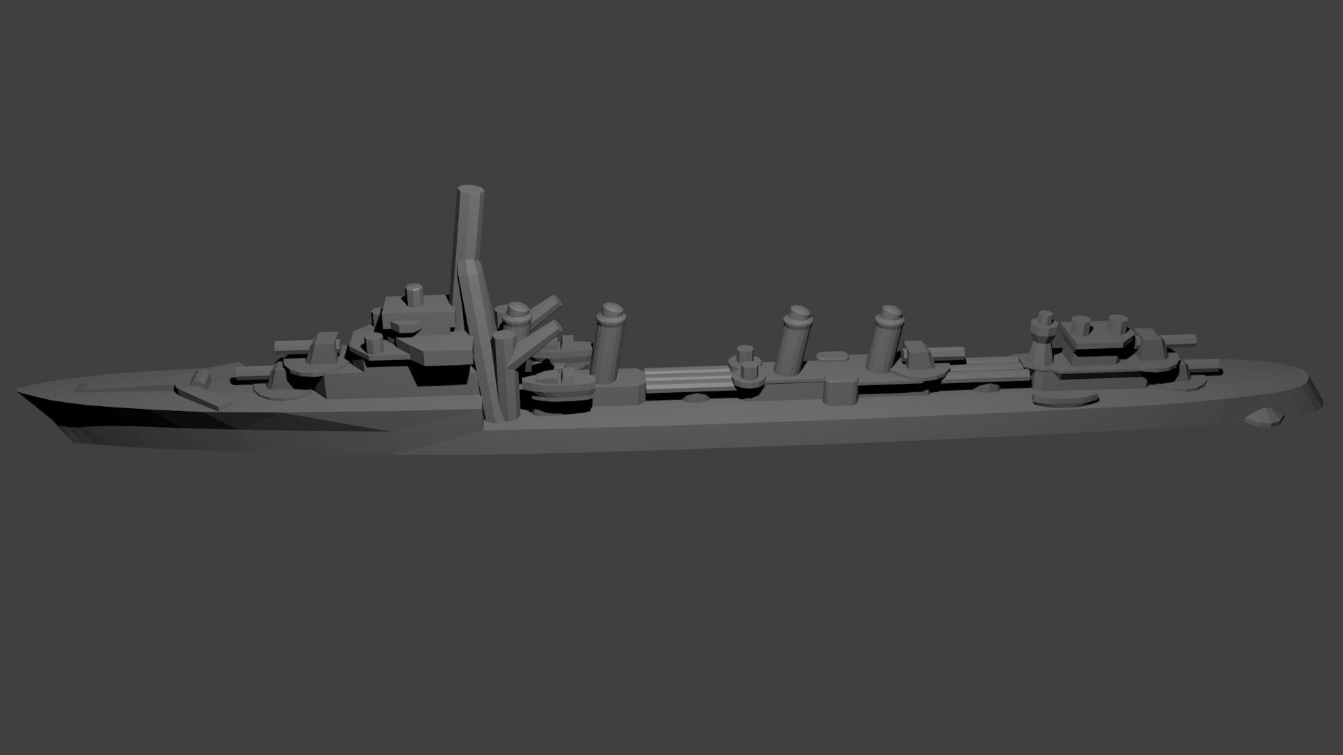 French Guepard Class Destroyer Warship 3D print model_2