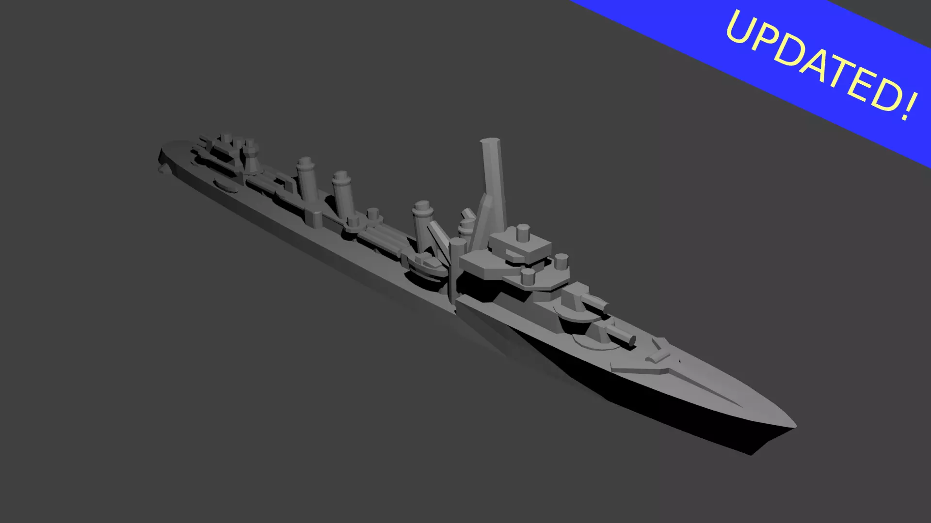 French Guepard Class Destroyer Warship 3D print model_0
