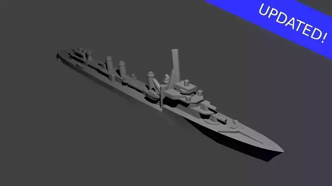French Guepard Class Destroyer Warship 3D print model