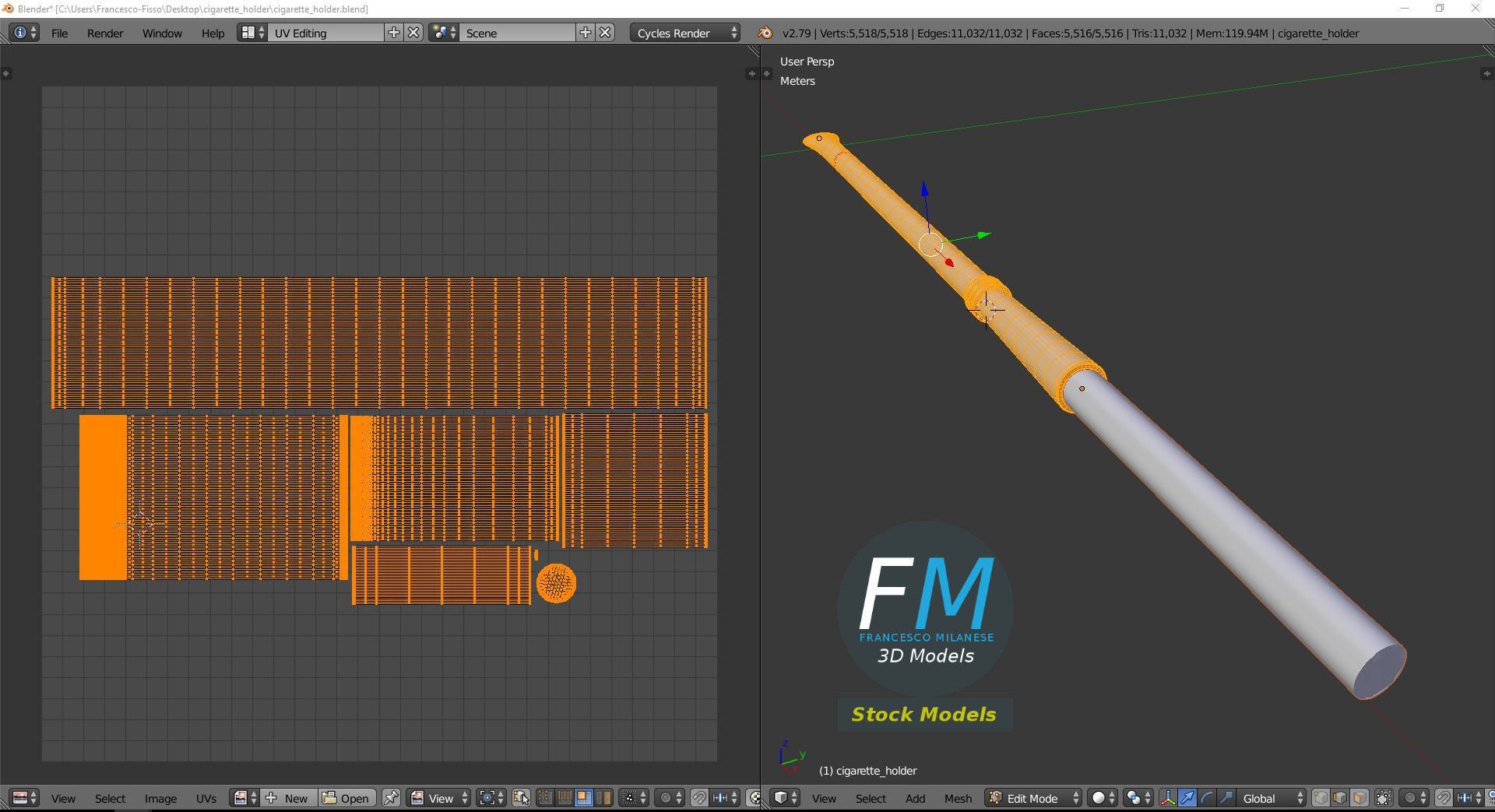 Cigarette holder 3D model_10
