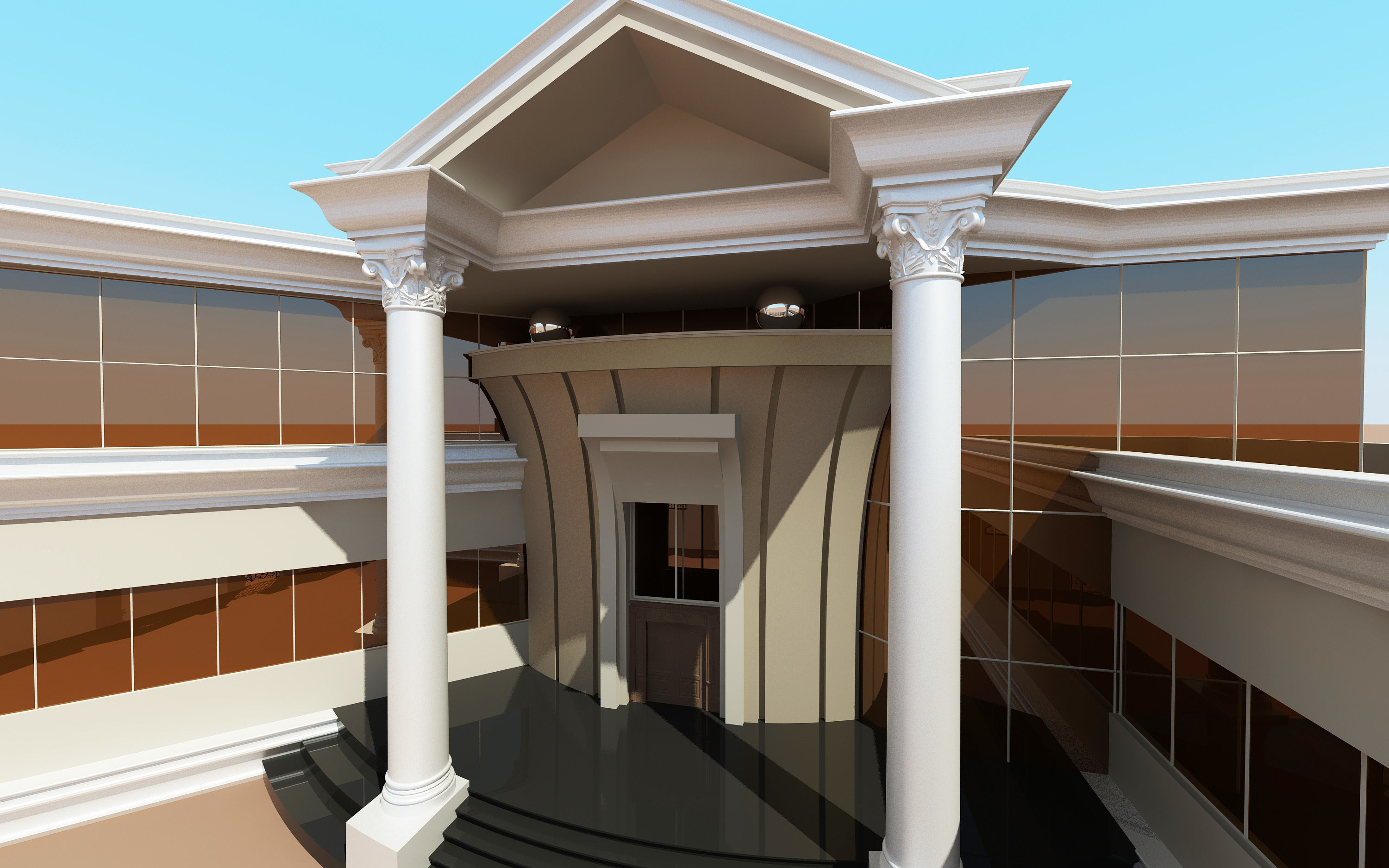Villa house in desert 3D model_2