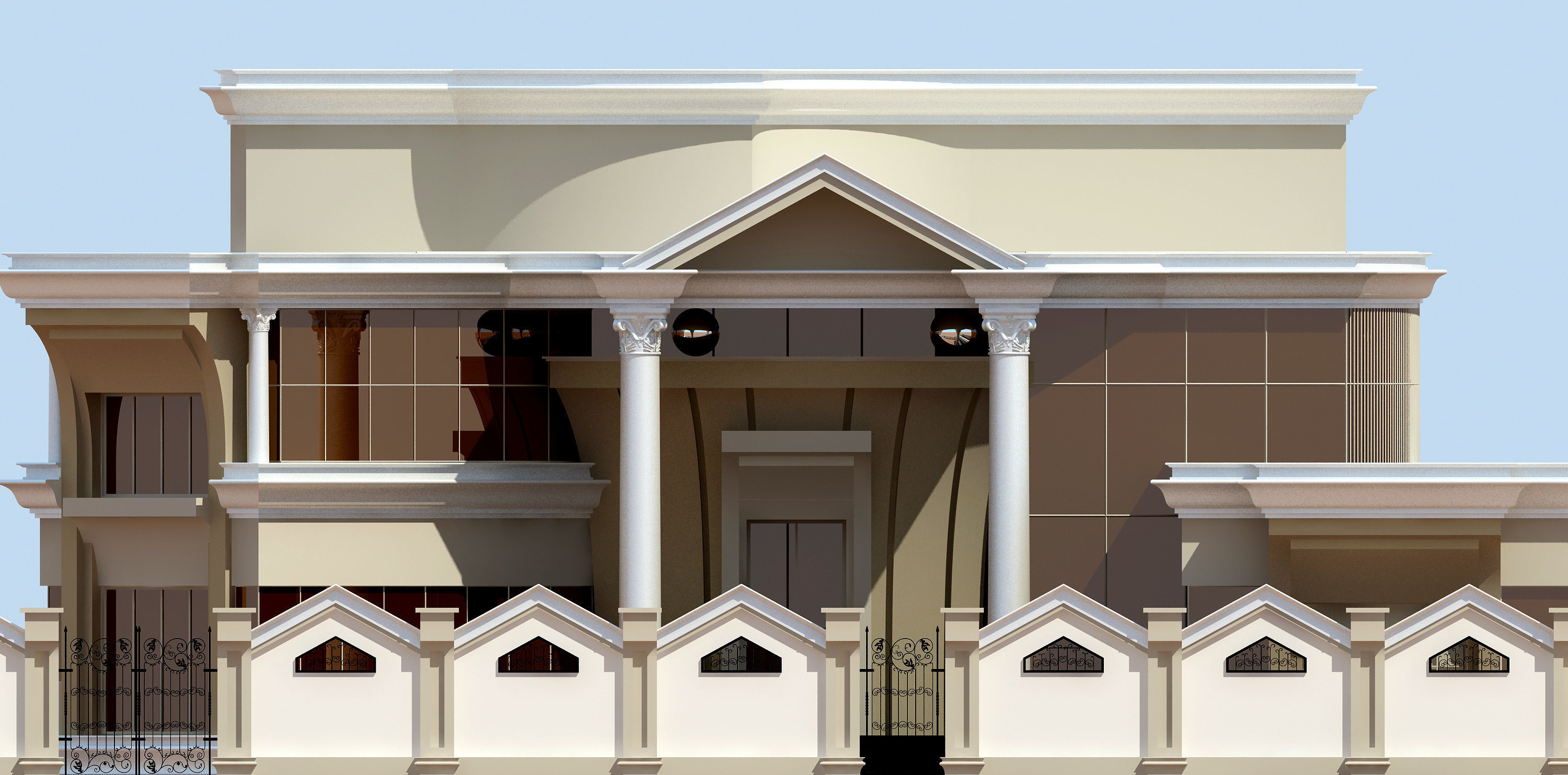 Villa house in desert 3D model_3