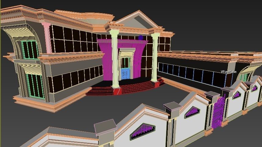 Villa house in desert 3D model_4