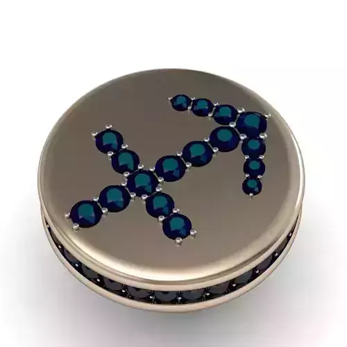 Sagittarius cufflink 3d model 002