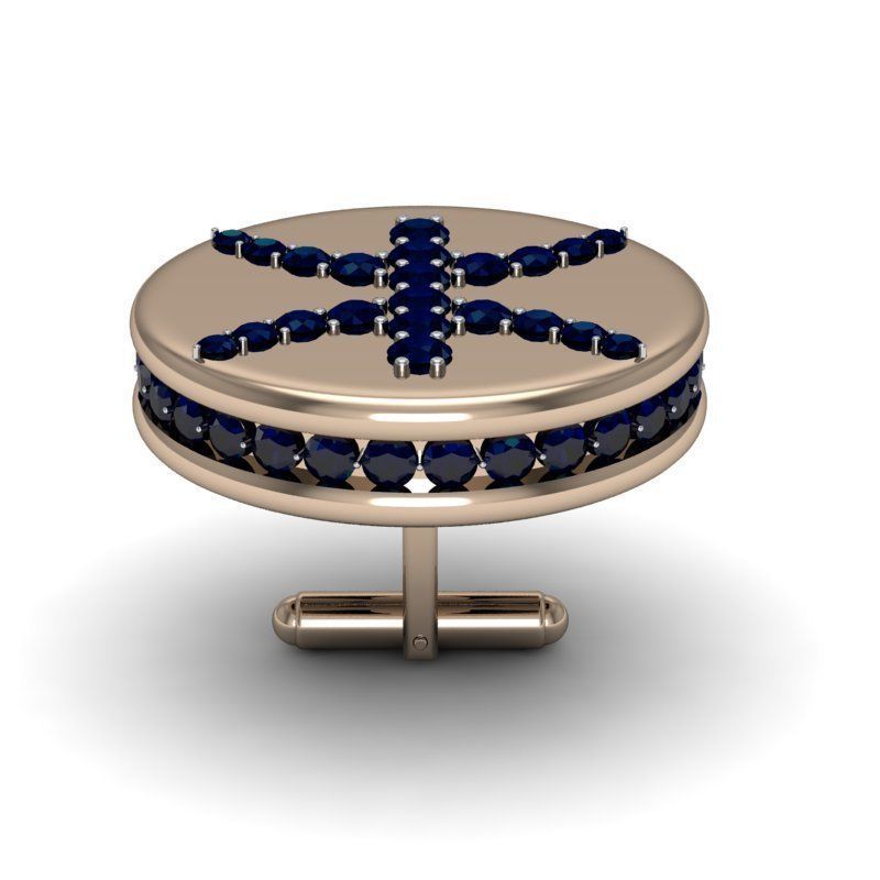 Pisces cufflinks 3d model 002 3D print model_4