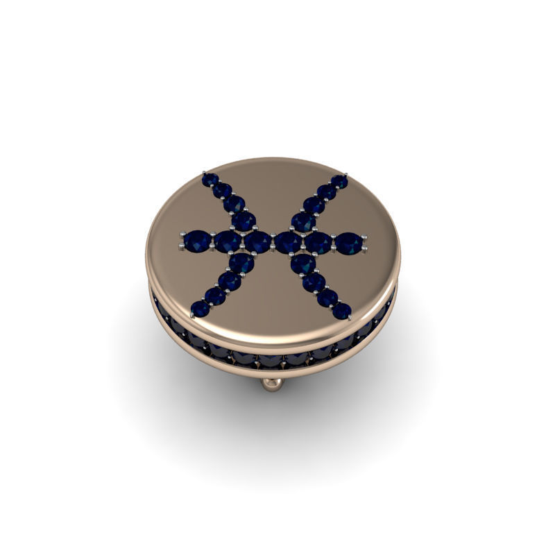Pisces cufflinks 3d model 002 3D print model_7