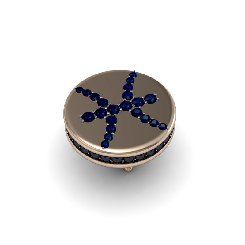 Pisces cufflinks 3d model 002 3D print model_6
