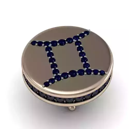 Gemini cufflinks 3d model 002