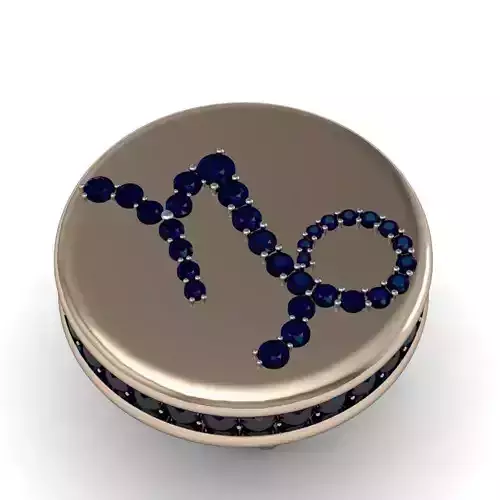 Capricorn cufflinks 3d model 002