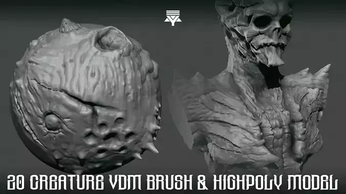 20 Creature VDM Brush and Highpoly Model Texture