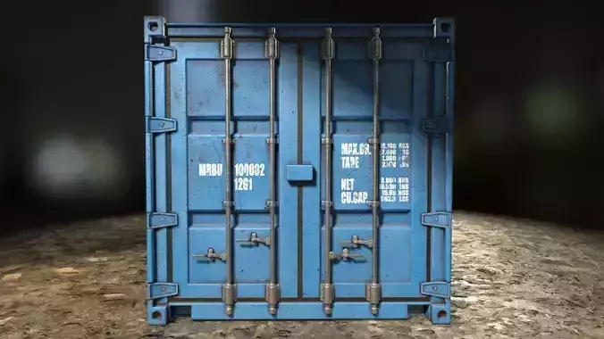 Shipping Container Low Poly PBR Low-poly 3D model